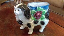 porcelian doggie planter