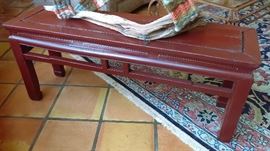 antique red decor table