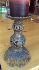 solid metal candlestick