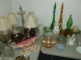 Table Lamps, Hull pottery, C1970's Glassware