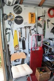 Saws, Hand Truck, Stool, Wire, Hammers, Saw Blades