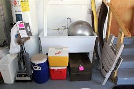 Coolers, Exercise Ball, Military Trunk, Folding Plastic Outdoor Table