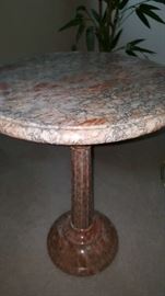 Marble pedestal table