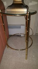 Brass and glass table