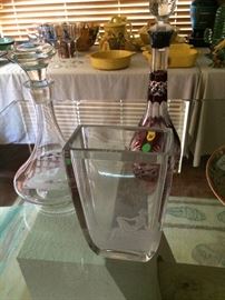 Cranberry/Clear Crystal Decantur