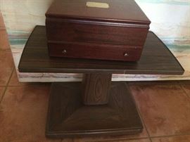 TV Stand, Silver Box