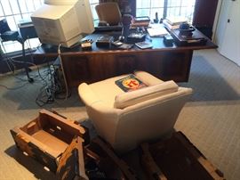 Vintage Desk & Credenza 