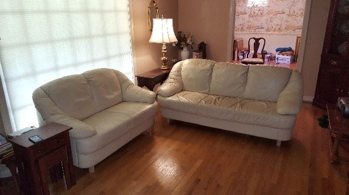Leather sofa and love seat.