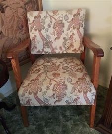 Oak upholstered chair