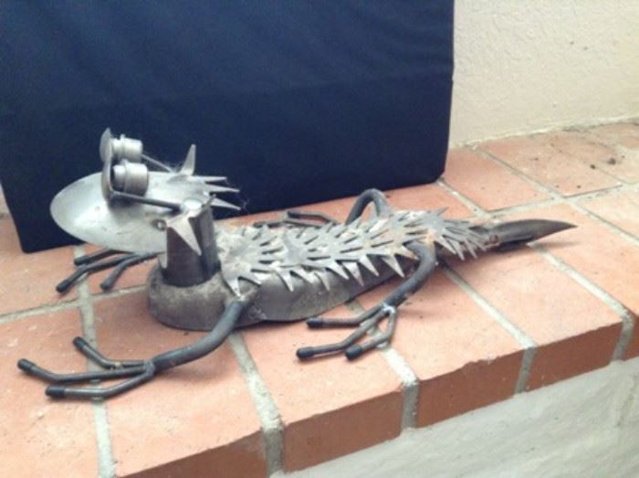 Metal Lizard Sculpture