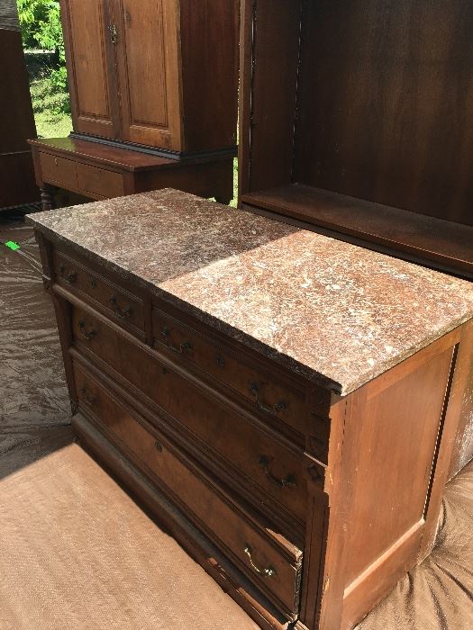 Marble top dresser - antique 