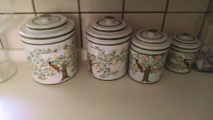 partridge in a pear tree canister set 
