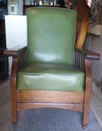 Morris Chair - reclining with attached foot stool, original