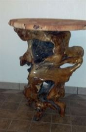 Fabulous Sandstone top table with wood base.   Great conversation piece!!