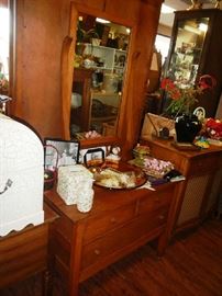 Oak Dresser with Mirror.