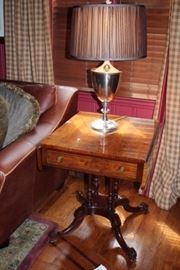 Drop Leaf Table and Lamp