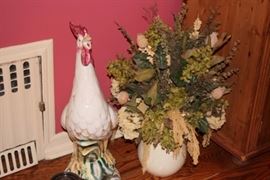 Decorative Rooster and Arrangement