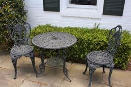 Wrought Iron Bistro Table and 2 Chairs