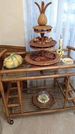 monkey pod from Hawaii and rolling bar