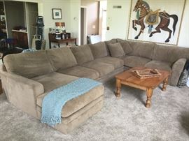 Very nice and oh-so-comfy tan sectional