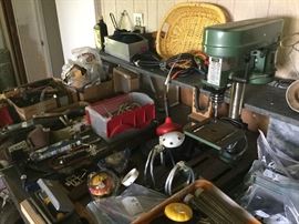 tools and drill press