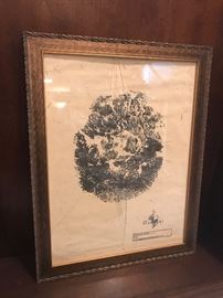 Ok, this is cool - it's an elephant footprint.  Glass needs to be replaced but doesn't hinder it's coolness :)