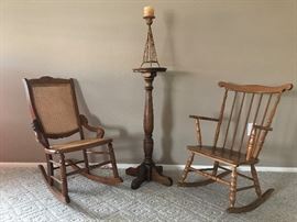 Small Rockers w/ Oak Plant Stand