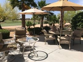 Patio Vignette, including Sun Brella Umbrella (right photo) 