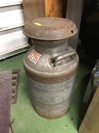 Old metal milk can