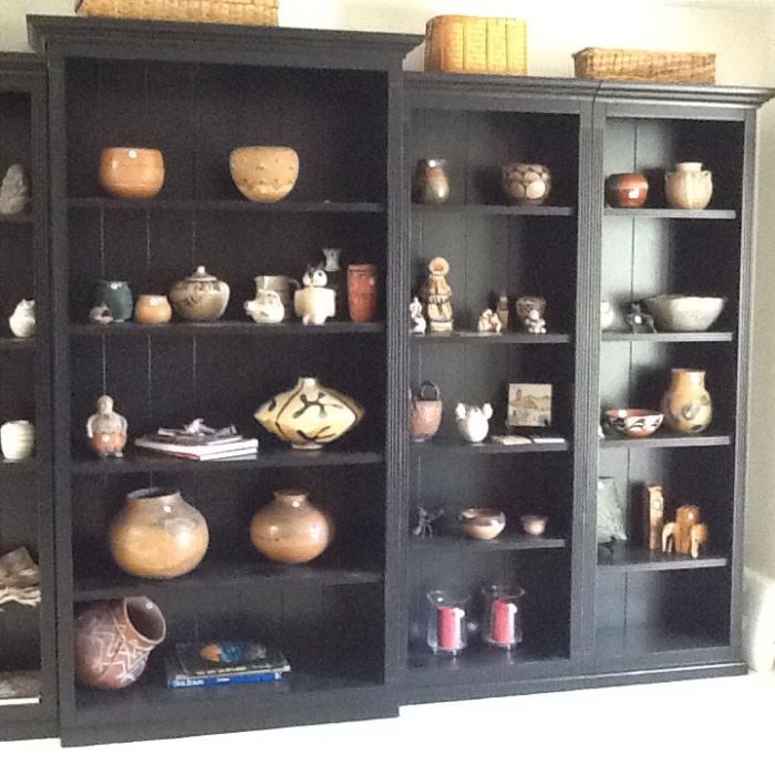Large collection of Native American pottery, almost