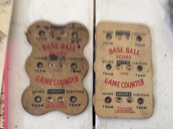 2 original antique advertising baseball counters