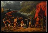 Antique Oil Painting w Military Scene