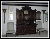 Carved Italian Chairs & Carved Mahogany Renaissance Breakfront