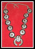 Sterling Navajo Silver Squash Blossom Necklace