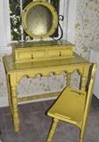 Asthetic Movement Yellow Desk & Chair
