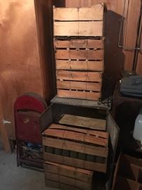 THESE CRATES ARE FULL OF ANTIQUE INVERTED BOTTOM WINE BOTTLES