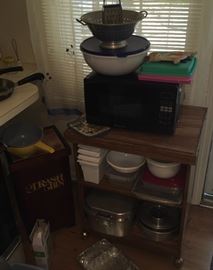 KITCHEN MIXING BOWLS, SMALL MICRO WAVE & MUCH MORE.