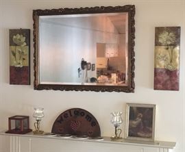 BEAUTIFUL ANTIQUE MIRROR, 1 OF 2, THE SECOND BEING OVAL