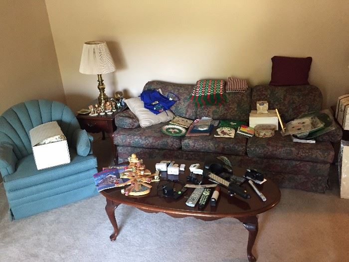 cair sofa coffee table and collectibles
