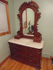 Exquisite East lake dresser with marble top and hidden drawer!