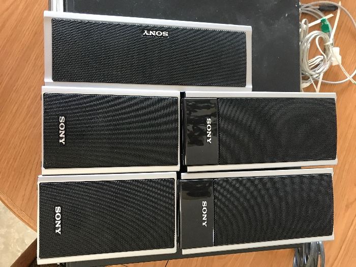 Sony surround sound with speaker stands 