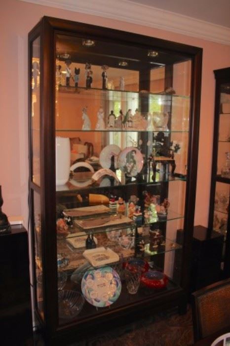Large Curio Cabinet loaded with Decorative Items