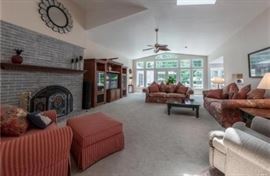 Atm Chair with ottoman, Matching Loveseat & Couch (TLC aka Bohemian Distressed), Matching Green & Wood End Tables & Coffee Table