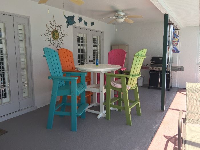 Very cool and colorful patio set from Antonella's