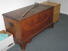Decorative Carved Chest, Folky Carved Ship / Boat Scene