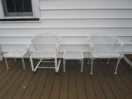 Woodard Rocker, Chair & 2 small tables