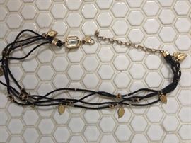 leather and gold plate bracelet