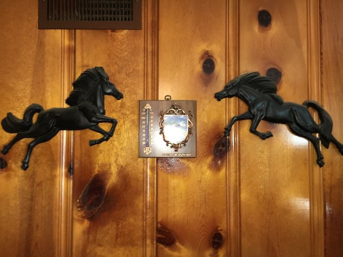 Vintage wall décor--pair of horses.