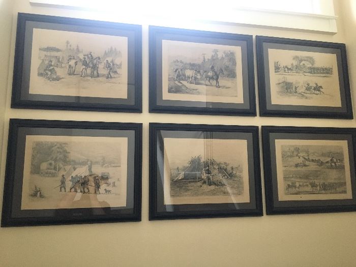 Ten Edwin Forbes Civil War Etchings! Highly collectible!