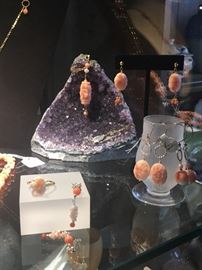 Various hand carved coral pieces